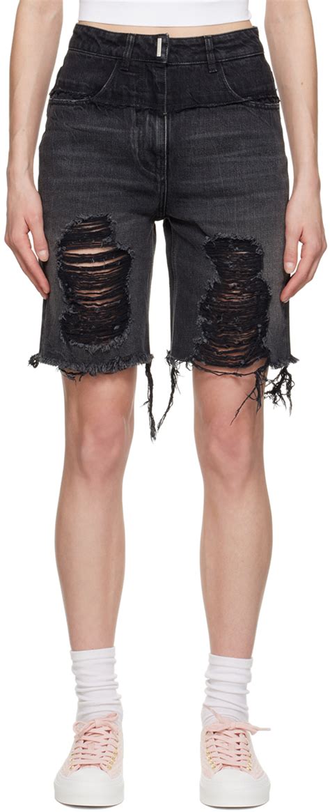 givenchy distressed denim shorts